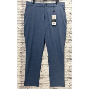 State and Liberty Suit Dress Pants Men's 40x33 Heather Blue Athletic Fit Stretch